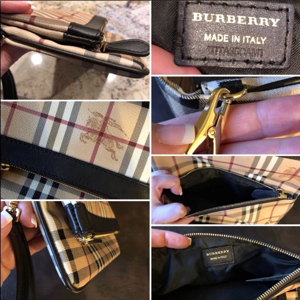 Authentic Burberry Haymarket fold over clutch - Picture 4 of 5